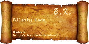 Bilszky Kada névjegykártya